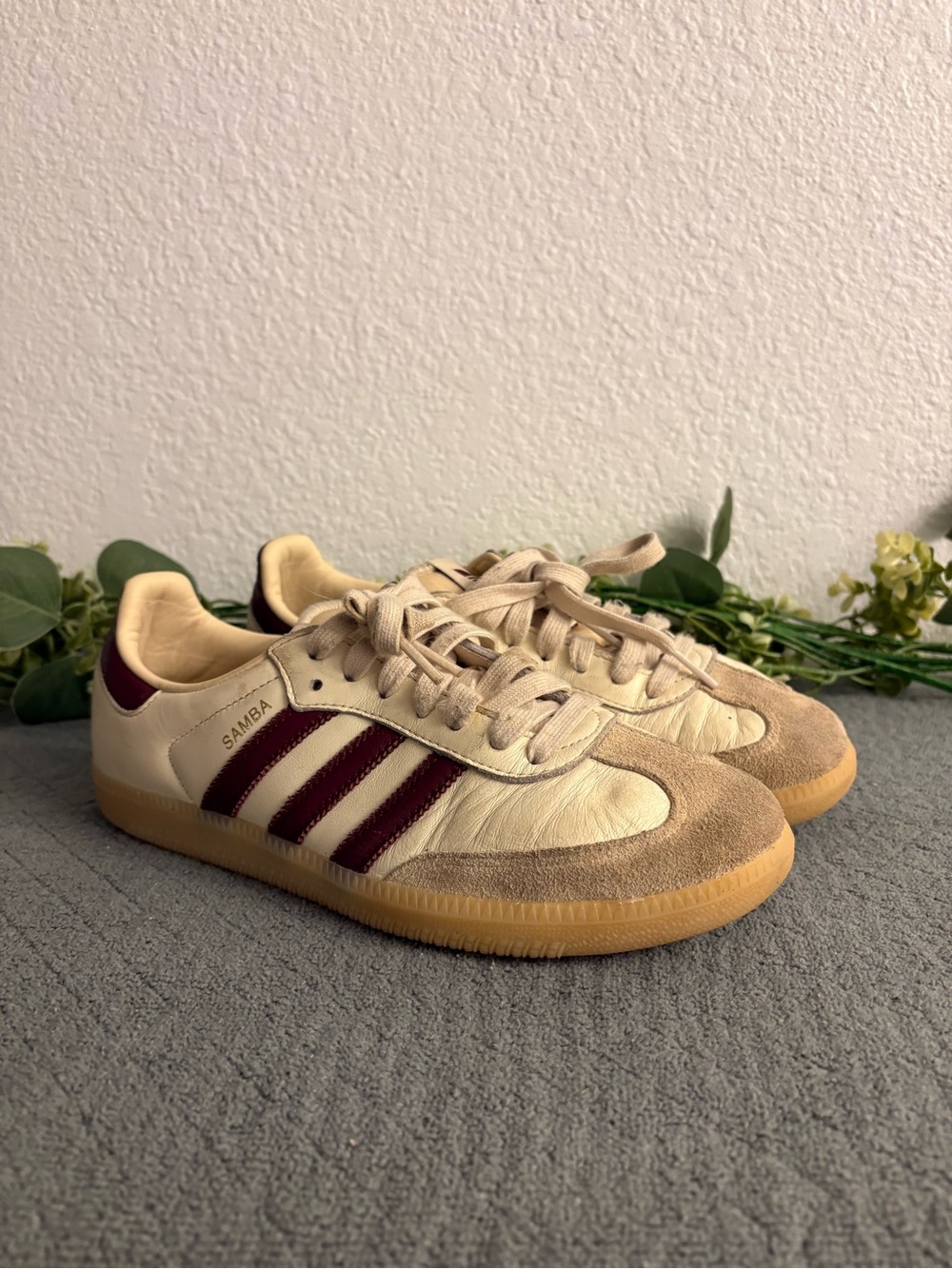 Adidas Samba OG Sneakers "Wonder White" Size 7.5 Men's